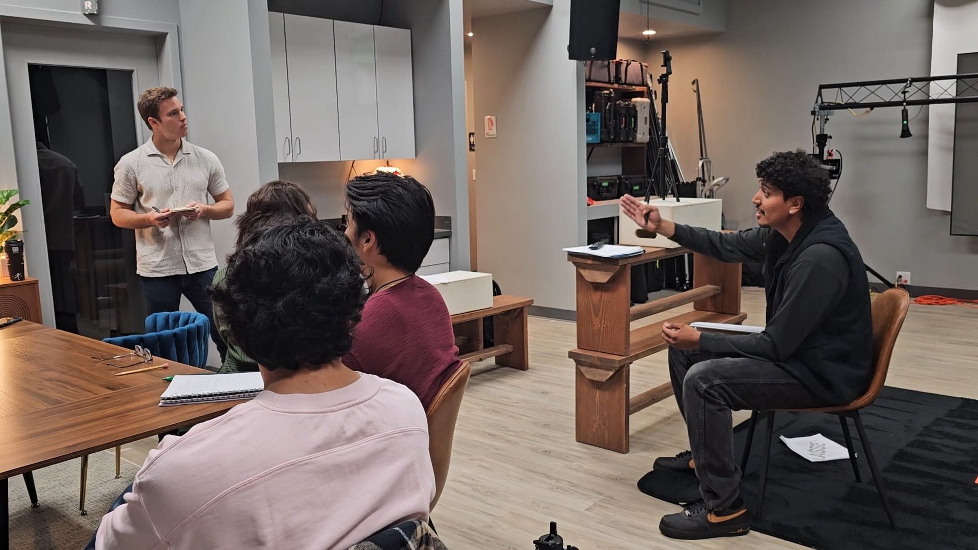 José Alfredo Alvarez participating in a scene-study workshop.
